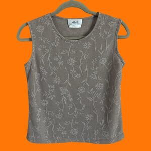 90's vintage grunge floral minimalist tank top SMALL AGB byer california